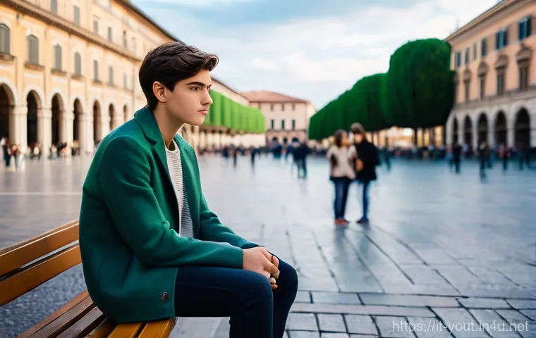 청소년지도사와 청소년 상담 사례 분석 - **Image Prompt: Navigating the Modern Storms**
A 16-year-old Italian teenager, gender-neutral in...