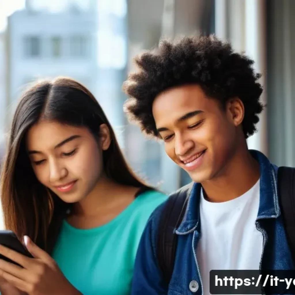 청소년지도사와 청소년 문제 해결 사례 - **Prompt 1: Navigating the Digital World's Emotional Currents**
"A diverse group of teenagers (a...