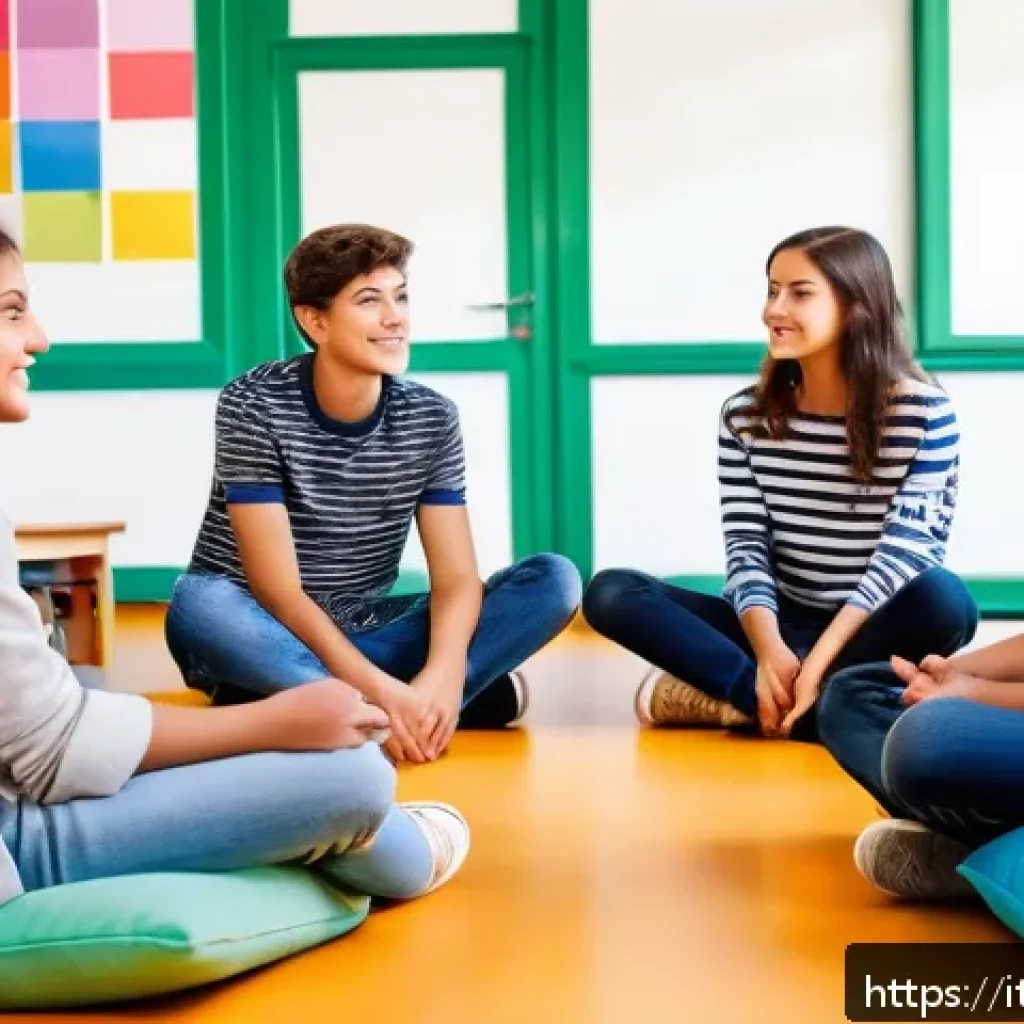 청소년지도사와 관련된 주요 이론들 - A warm and inviting classroom scene set in a modern Italian school, featuring diverse teenagers sitt...
