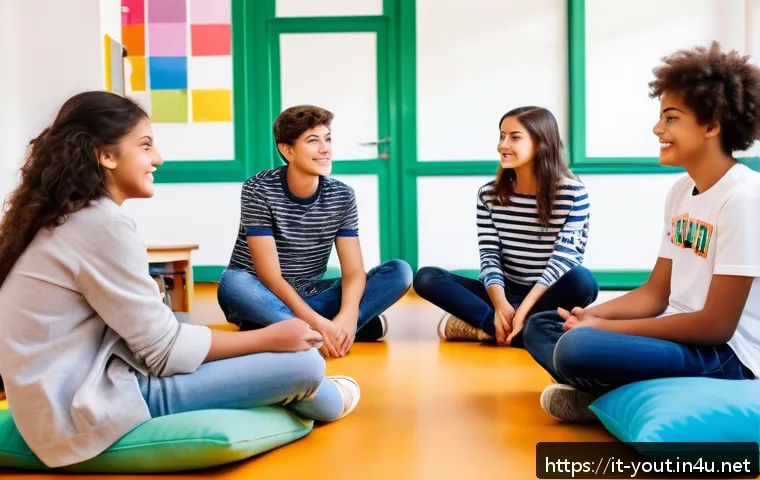 청소년지도사와 관련된 주요 이론들 - A warm and inviting classroom scene set in a modern Italian school, featuring diverse teenagers sitt...