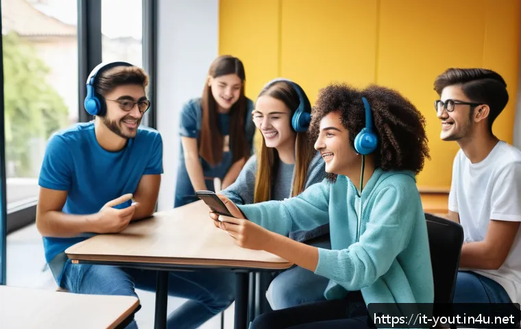 청소년지도사로서의 온라인 플랫폼 활용 - A diverse group of Italian teenagers engaging enthusiastically in a live streaming educational sessi...